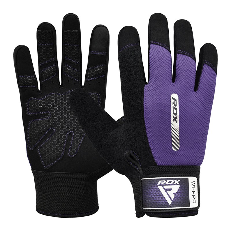 RDX Sports W1 Full-Finger Lightweight Gym Gloves with Grip (Purple)